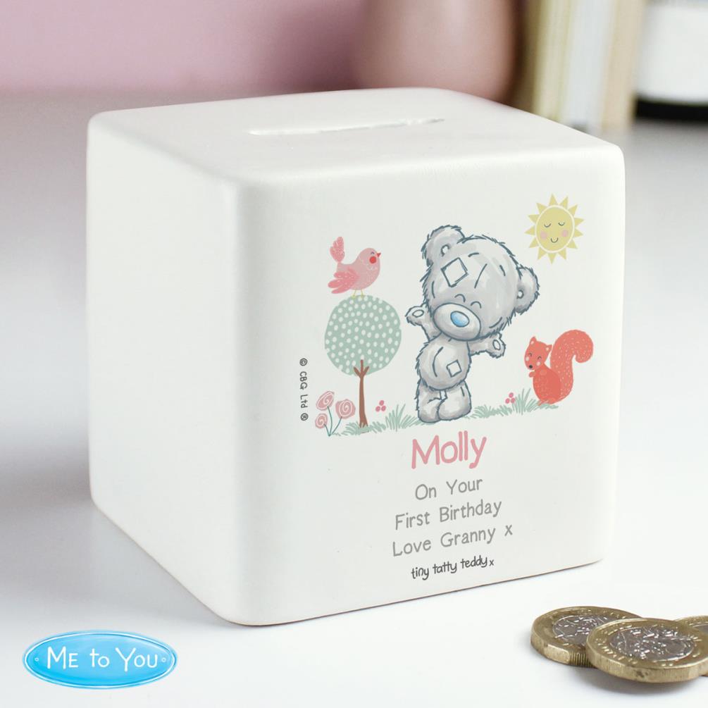 Personalised Tiny Tatty Teddy Woodland Animal Money Box Extra Image 1